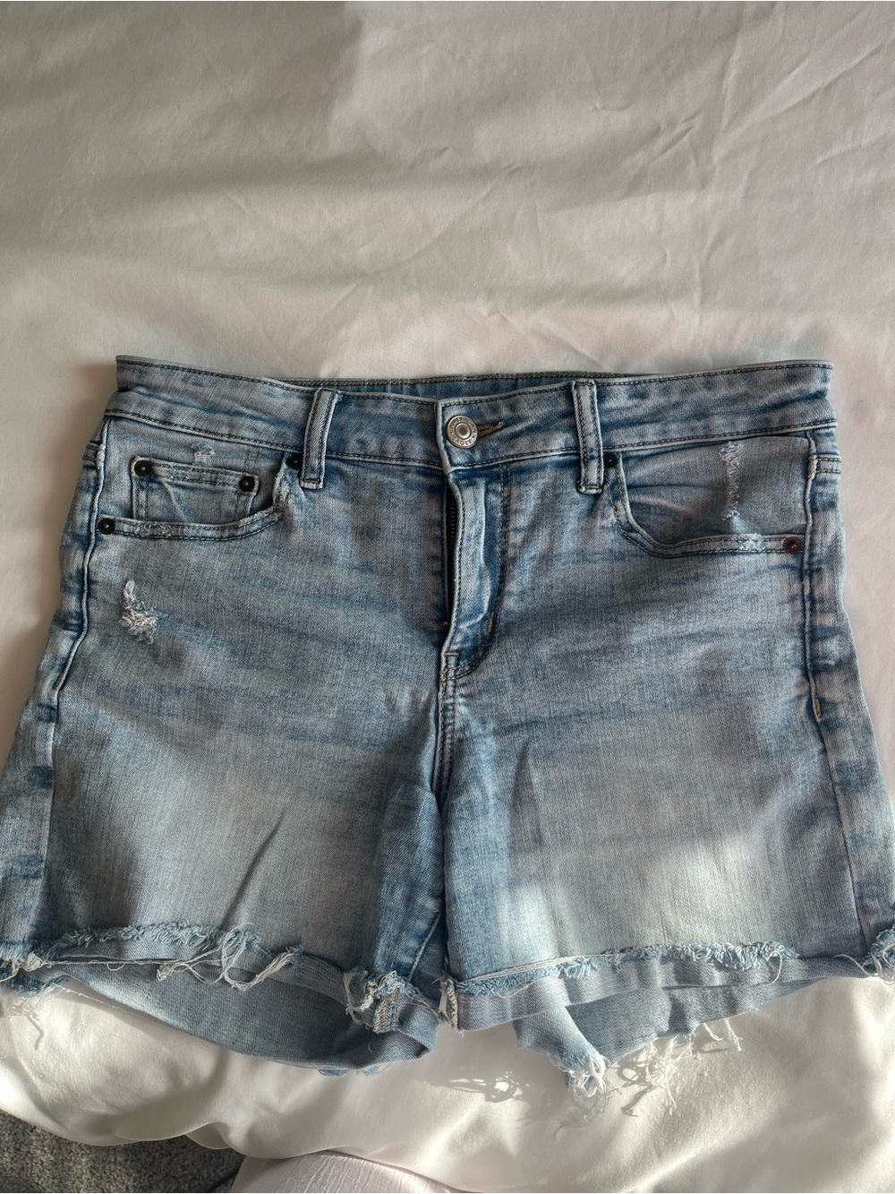 Light Blue Denim Cutoff Shorts - Unbranded